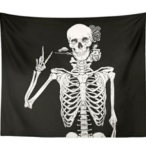 Skeleton with Rose 3D Graphic Wall Art Tap…
